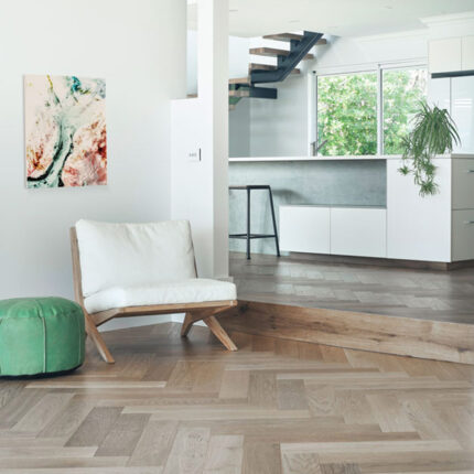 De Marque Oak Timber Flooring - Herringbone - Sauvignon - Stone3 Brisbane