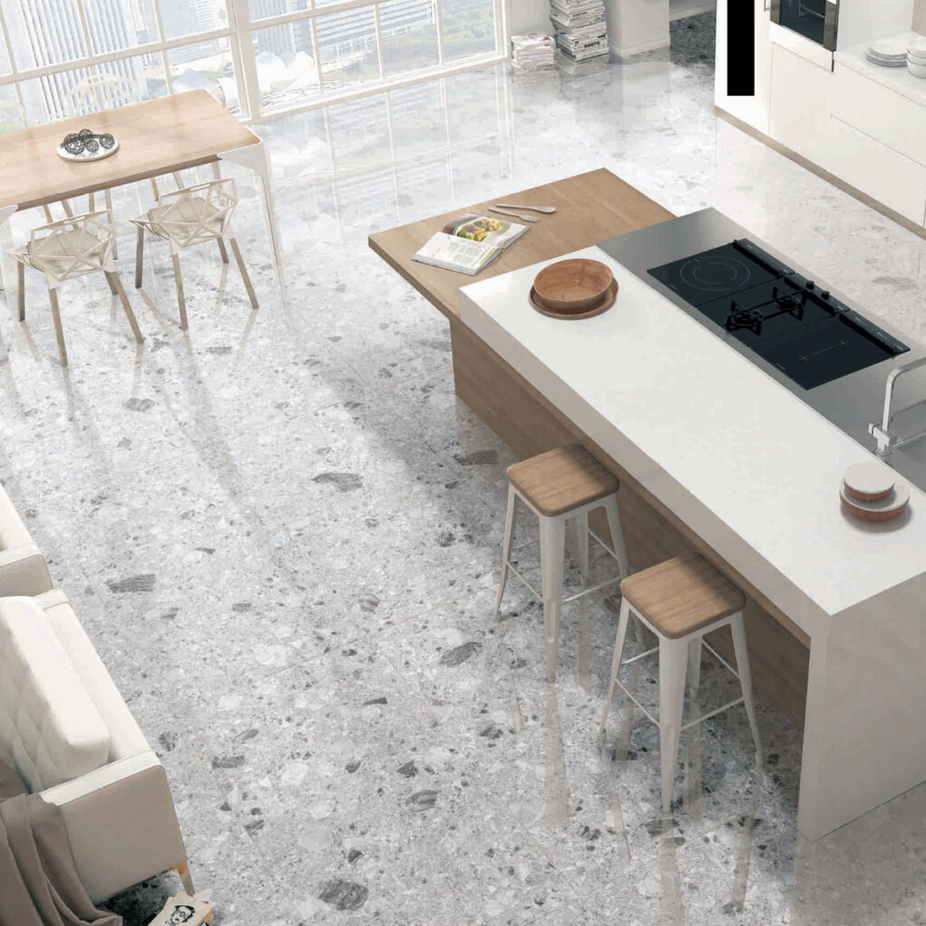 Affogato - Light Grey - Terrazzo Look Tiles - Stone3