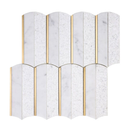 Cascade Terrazzo Bianco Carrara Marble Mosaic Tiles by Stone3 Brisbane